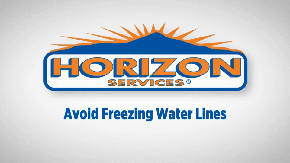 Avoid freezing water lines text Horizon Services logo