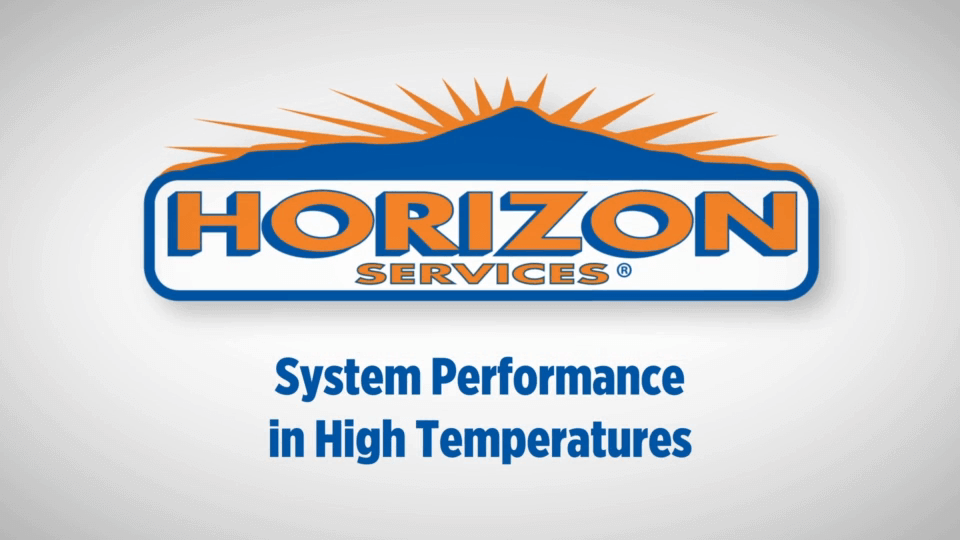 Horizon Services logo with system performance in high temperatures text