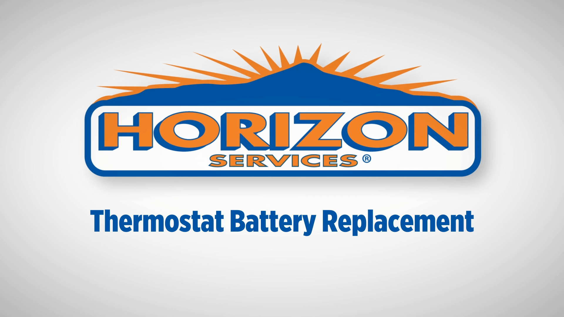 Horizon Services logo with thermostat battery replacement text
